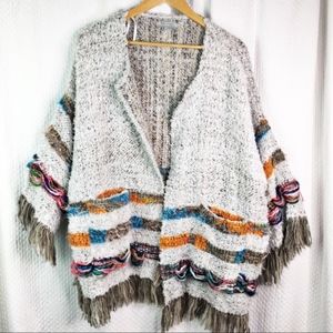 World Market poncho/Cardigan boho Sweater One Size
